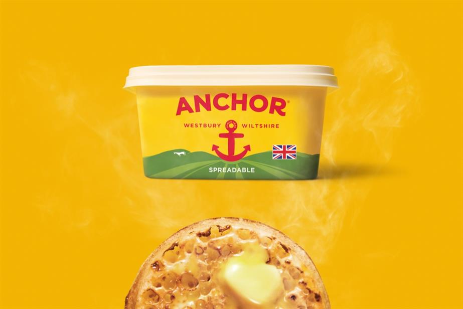Anchor Butter box with buttered crumpet underneath