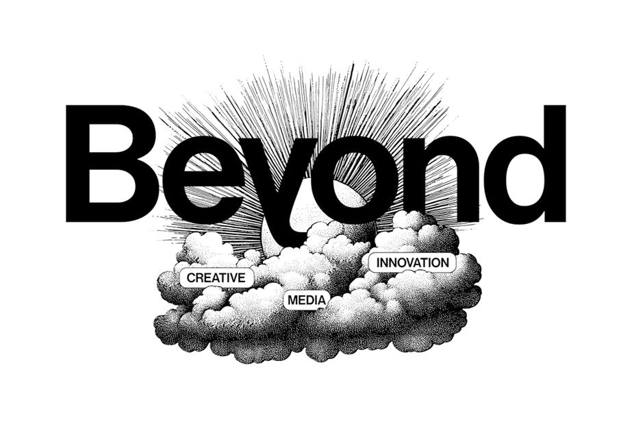 The word Beyond in black letters, against a stylised illustration of a sun and its rays emerging from a dark cloud