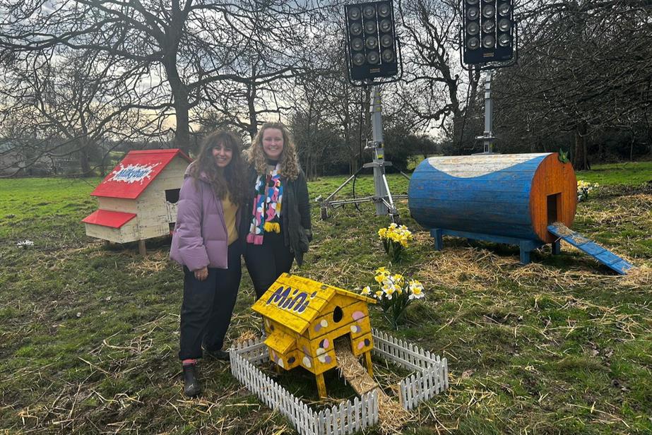 Daisy and Orla, senior creatives from Havas London, on the set of Asda's Easter 2024 campaign