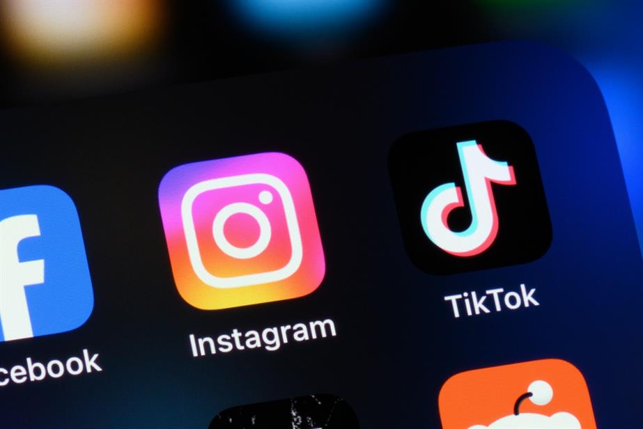 Instagram and TikTok logos.