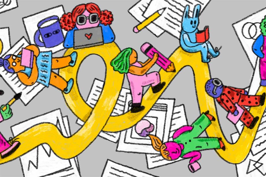 Illustration of people learning