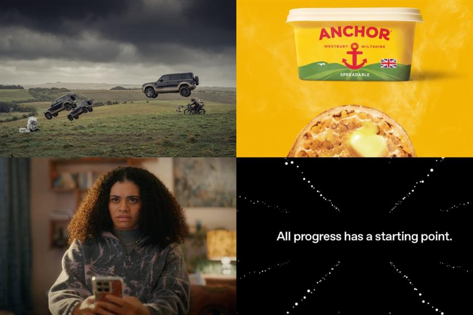 Clockwise from left: Jaguar Land Rover, Anchor Butter, OpenAI and Starling Bank