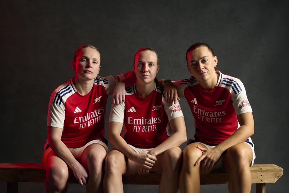 Arsenal players Kim Little, Beth Mead and Katie McCabe