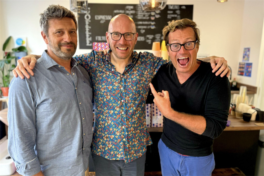 A picture of Ed Chilcott, Alex Macqueen and Tim Clyde standing togetther