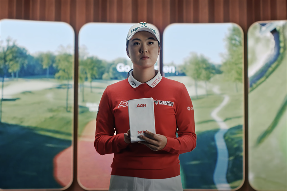 still from Aon golf ad